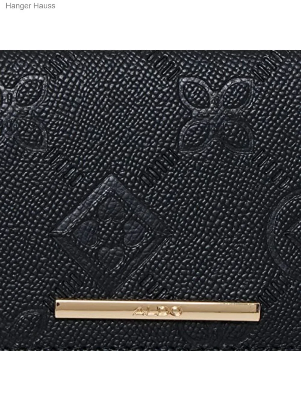 Faux Leather Compact Wallet with Magnetic Closure and Multiple Pockets